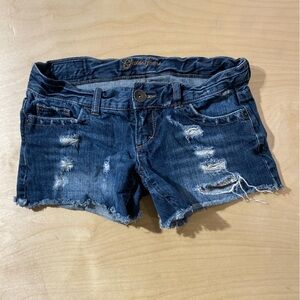 Guess Women's Distressed Denim Shorts - Blue Size 26 (IZ)